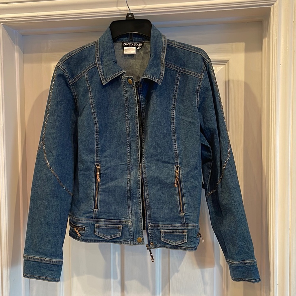 City Girl by Nancy Bolen Jean jacket with bling